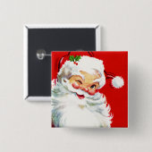Winking Santa Vierkante Button 5,1 Cm (Voorkant /achterkant)