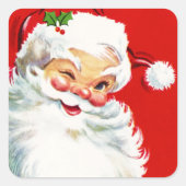 Winking Santa Vierkante Sticker (Voorkant)