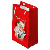 Winking Santa Vintage Kerstmis Klein Cadeauzakje (Voorkant Gekanteld)