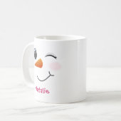 Winking Snowman gepersonaliseerde mok voor kindere (Voorkant links)