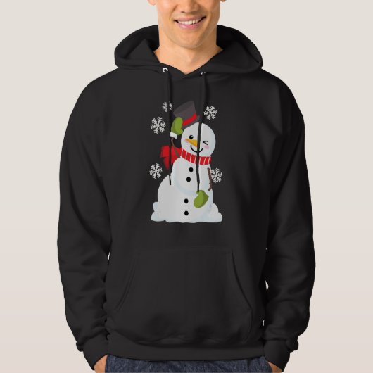 Winking Snowman laat het sneeuwen Hoodie (Voorkant)
