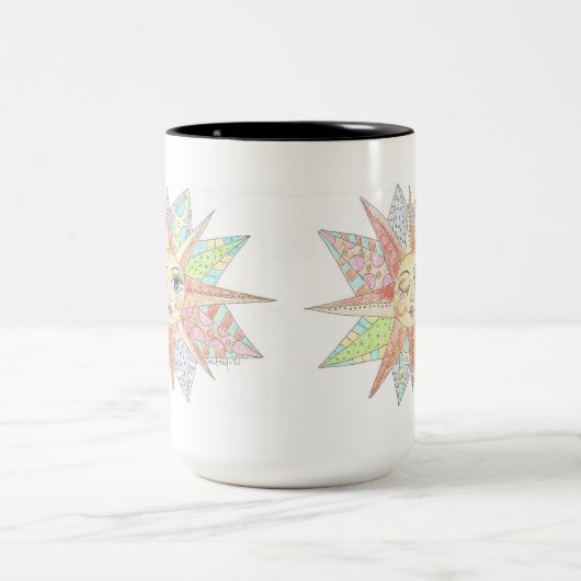 Winking Sun - CBS Zondagochtend Tweekleurige Koffiemok (Center)