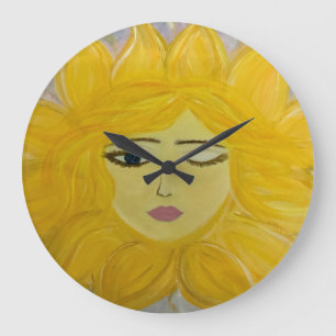 Winking Sun Clock Grote Klok