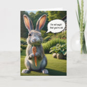 Winking verjaardag konijn met een wortel kaart (Voorkant)