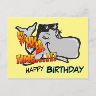Winking Whale Happy Birthday Briefkaart