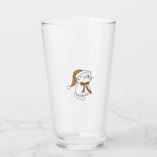 Winking Winter Cat Glas