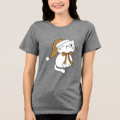 Winking Winter Cat Tri-Blend Shirt (Voorkant)