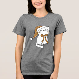 Winking Winter Cat Tri-Blend Shirt