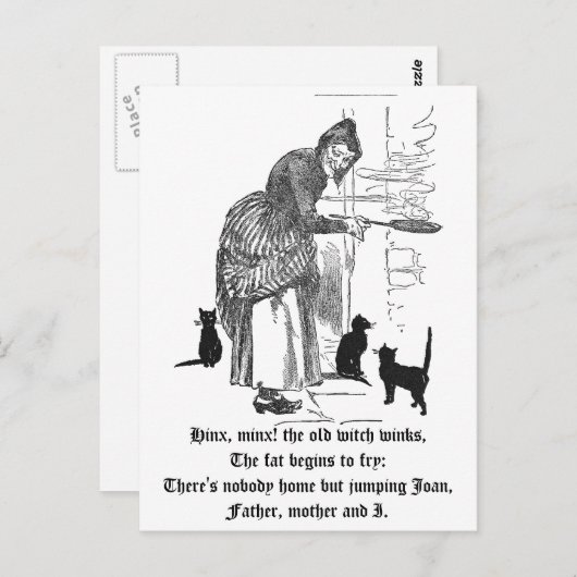 Winking Witch Nursery Rhyme Briefkaart (Voorkant / Achterkant)