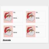  Winking Zwart Santa Gift Label Sticker (Vel)