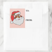  Winking Zwart Santa Gift Label Sticker (Tas)