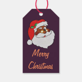 Winking Zwart Santa Pop Art Paper Gift Label Cadeaulabel