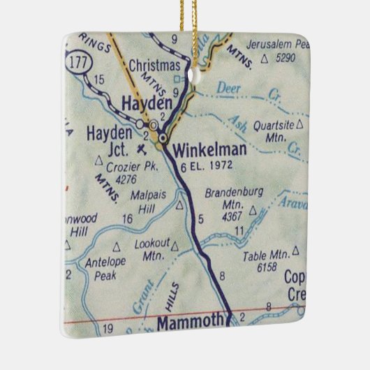 Winkleman AZ  Map Keramisch Ornament (Rechts)