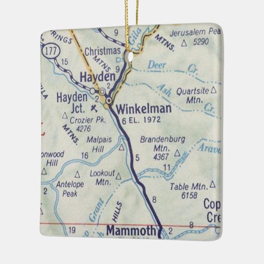 Winkleman AZ  Map Keramisch Ornament (Links)