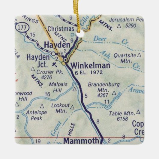 Winkleman AZ  Map Keramisch Ornament (Voorkant)