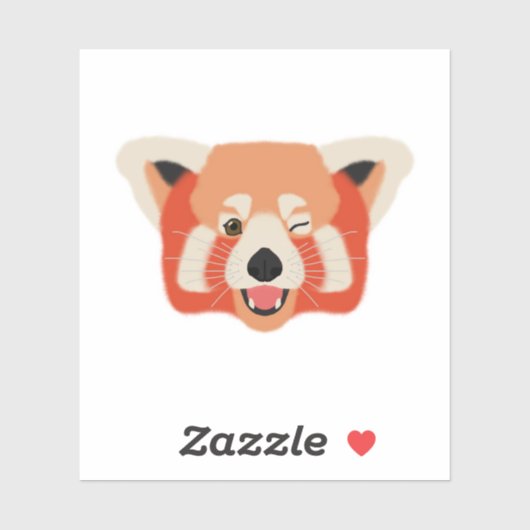 Winky Red Panda Sticker (Vel)