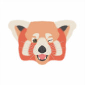 Winky Red Panda Sticker (Voorkant)