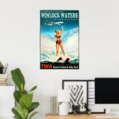 Winlock Waters Washington TWA Trans World Airlines Poster (Thuiskantoor)