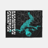 Winnaar Badminton Champion Racket Shuttle Tourname Fleece Deken (Voorkant (Horizontaal))