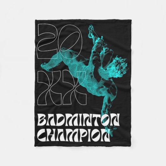 Winnaar Badminton Champion Racket Shuttle Tourname Fleece Deken (Voorkant)