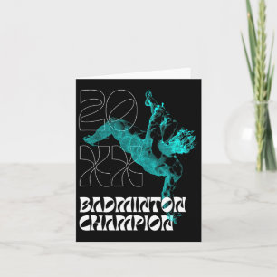 Winnaar Badminton Champion Racket Shuttle Tourname Kaart