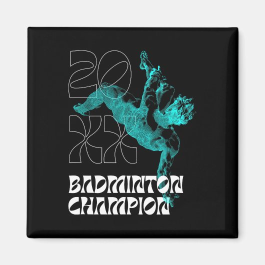 Winnaar Badminton Champion Racket Shuttle Tourname Magneet (Voorkant)