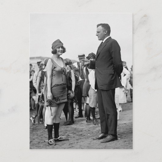 Winnaar bij de Beach, jaren 20 Briefkaart (Voorkant)