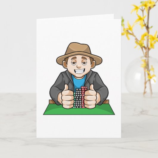 Winnaar bij Poker Kaart (Gele Bloem)