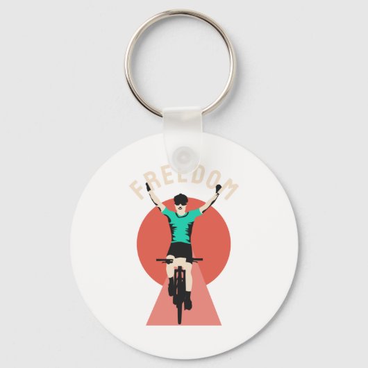 Winnaar Biker Retro Stijl Vrijheid Sleutelhanger (Voorkant)