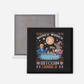 Winnaar Bitcoin Dinner Ugly Trump Xmas Sweat Magneet (Voorkant / Achterkant)