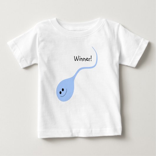 Winnaar Blue Funny Baby T-shirt (Voorkant)