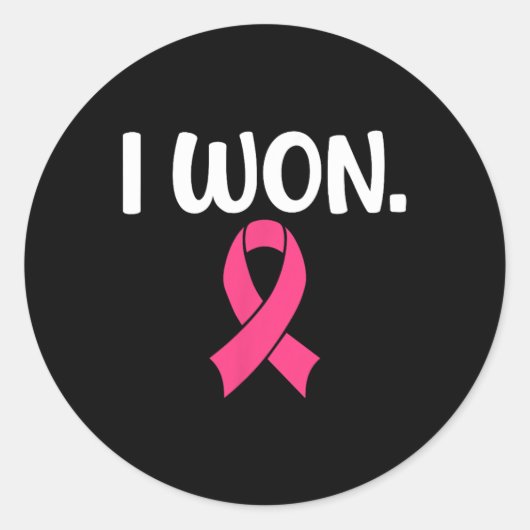 Winnaar Borstkanker Bewustzijnsondersteuning Ronde Sticker (Voorkant)