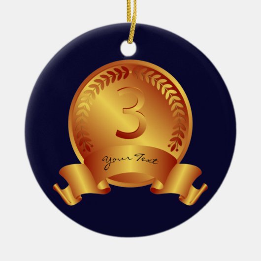 Winnaar Bronze Medal & Custom text Award Keramisch Ornament (Voorkant)