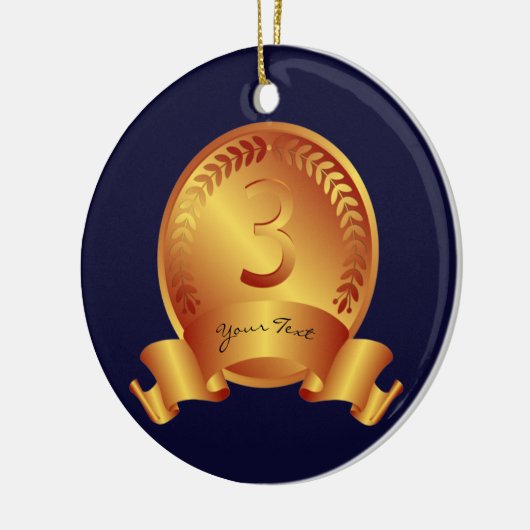 Winnaar Bronze Medal & Custom text Award Keramisch Ornament (Links)
