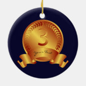 Winnaar Bronze Medal & Custom text Award Keramisch Ornament (Achterkant)