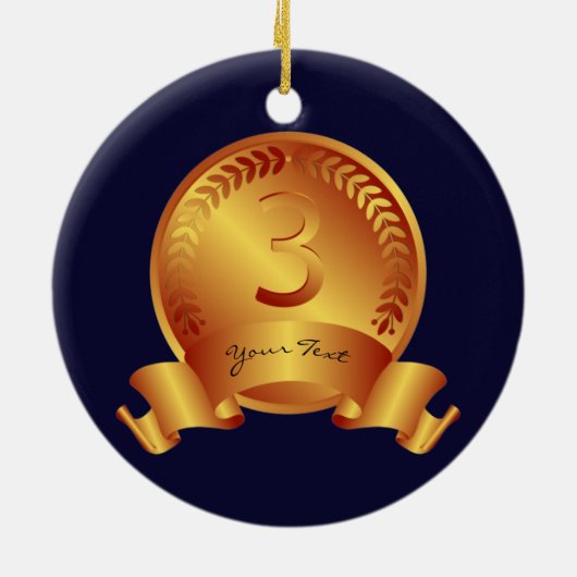 Winnaar Bronze Medal & Custom text Award Keramisch Ornament (Achterkant)