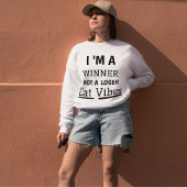 Winnaar Cat Vibes Grappig Modern Quote Gepersonali Trui