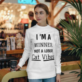 Winnaar Cat Vibes Grappig Modern Quote Gepersonali Trui