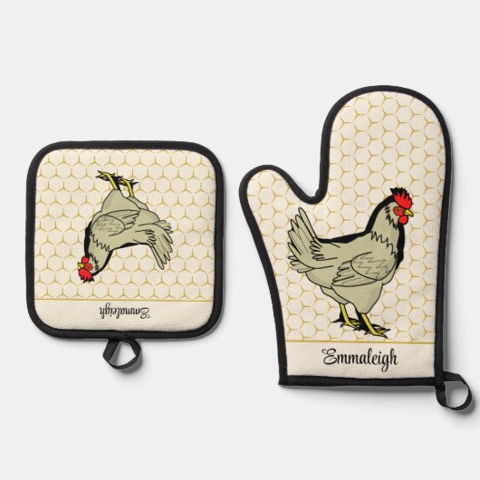 Winnaar Chicken Dinner Ovenwant & Pannenlap Set (Voorkant)