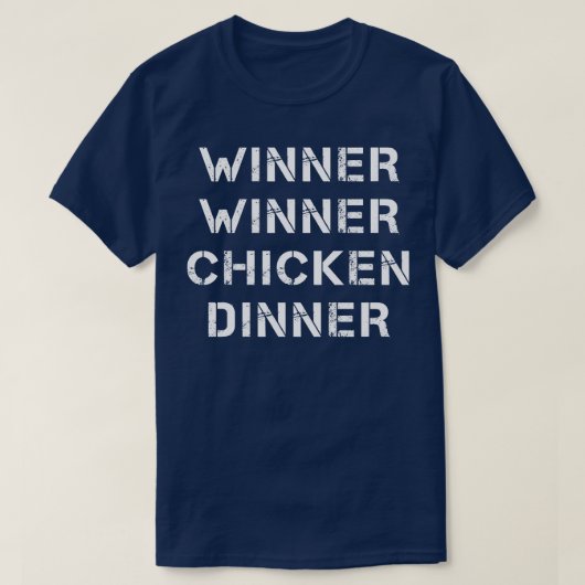 Winnaar Chicken Dinner Typografie T-shirt (Design voorkant)