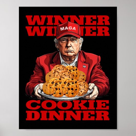 Winnaar Cookie Dinner Funny Trump 2024 47e Poster (Voorkant)