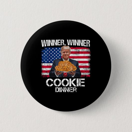 Winnaar Cookie Dinner Funny Trump 2024 47e Ronde Button 5,7 Cm (Voorkant)