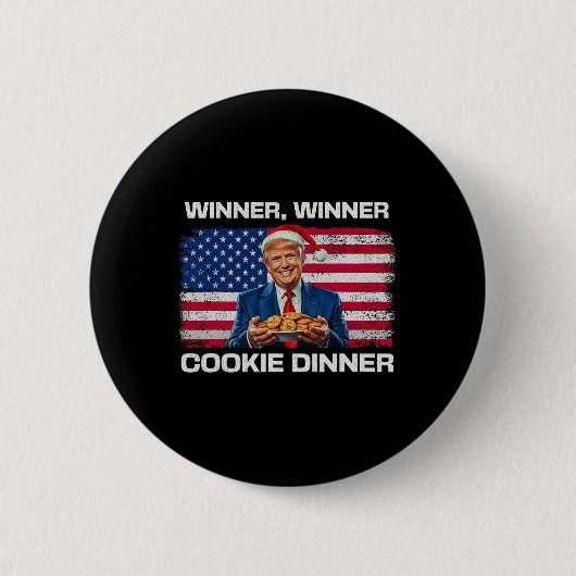 Winnaar Cookie Dinner Funny Trump 2024 47e Ronde Button 5,7 Cm (Voorkant)