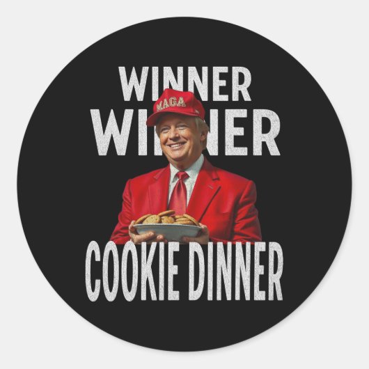 Winnaar Cookie Dinner Funny Trump 2024 47e Ronde Sticker (Voorkant)