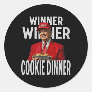 Winnaar Cookie Dinner Funny Trump 2024 47e Ronde Sticker