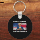 Winnaar Cookie Dinner Funny Trump 2024 47e Sleutelhanger (Voorkant)