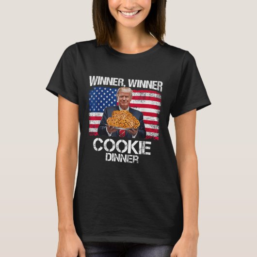 Winnaar Cookie Dinner Funny Trump 2024 47e T-shirt (Voorkant)