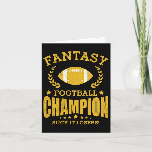 Winnaar Fantasy Football Champ Kampioen Draft Voet Kaart (Voorkant)