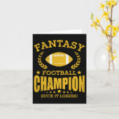 Winnaar Fantasy Football Champ Kampioen Draft Voet Kaart (Gele Bloem)