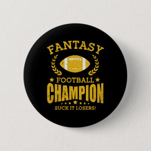 Winnaar Fantasy Football Kampioen Draft Voetbal Ronde Button 5,7 Cm